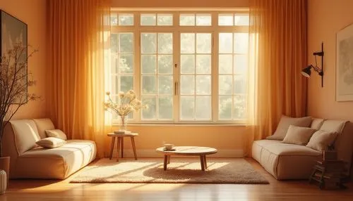 window curtain,sitting room,ochre,warm colors,windowblinds,livingroom,home interior,golden light,sunroom,a curtain,defence,curtain,gold-pink earthy colors,mahdavi,living room,window blinds,curtains,yellow wallpaper,bay window,morning light,Photography,General,Realistic