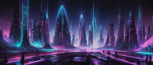 futuristic landscape,cybercity,cyberworld,cyberia,arcology,coruscant,alien world,cybertown,fantasy city,cyberspace,cyberport,spaceport,tron,scifi,cyberscene,space port,homeworlds,cybertron,metropolis,synth,Conceptual Art,Sci-Fi,Sci-Fi 13