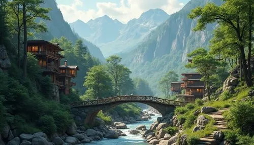 lijiang,tigers nest,rivendell,huashan,tianchi,shaoming,wenchuan,scenic bridge,hushan,mountainous landscape,yunnan,huangshan,yangtze,fantasy landscape,taroko,japanese alps,mountain landscape,huanglong,dragon bridge,japanese mountains,Photography,General,Realistic