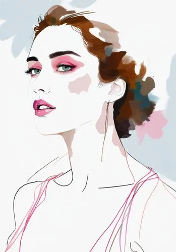 this is a po of a woman with lipstick on,wipp,unfinished,rotoscoped,fashion sketch,artin,coloring