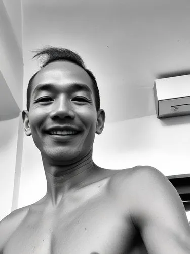 a black and white picture of a shirtless man,buakaw,lumpinee,saenchai,santolan,badan,susanto