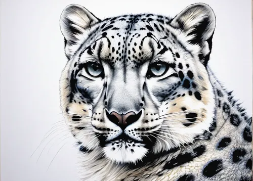 Snow Leopard Dawa    Wallhanging by Dongguang Zhang   Artists for Conservation 2018,snow leopard,animal portrait,leopard,leopard head,white tiger,white bengal tiger,african leopard,blue tiger,jaguar,h