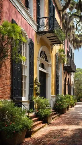 french quarters,mizner,savannah,reynolda,telfair,lowcountry,charleston,italianate,brownstones,longwood,rowhouses,old colonial house,micanopy,natchez,edisto,new orleans,fernandina,townhouses,seabury,montevallo,Art,Classical Oil Painting,Classical Oil Painting 39