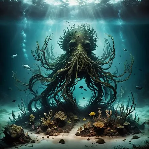 gravemind,azathoth,carcosa,lovecraftian,god of the sea,cthulhu,hastula,kraken,hastur,deepsea,undersea,under sea,sea god,the bottom of the sea,deep sea,aamoth,deep ocean,narcosis,poseidon,bottom of the sea,Photography,Documentary Photography,Documentary Photography 22