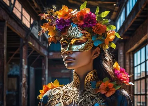 asian costume,venetian mask,masquerade,diwata,baoshun,golden wreath,girl in a wreath,pintados,oshun,bodypainting,frida kahlo,body painting,efik,headdress,bodypaint,geisha,headpiece,kahlo,diablada,vietnamese woman,Photography,Artistic Photography,Artistic Photography 08