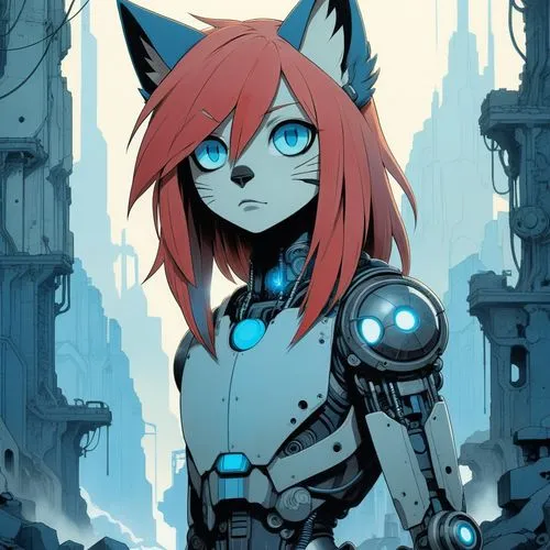 cyberdog,kat,miqati,transistor,redfox,gali,Illustration,Japanese style,Japanese Style 08