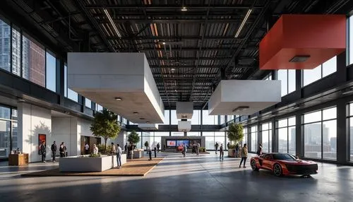 car showroom,dealership,factory hall,autostadt wolfsburg,atrium,lobby,car dealership,foyer,maranello,atriums,mercedes museum,parkade,hangar,empty interior,dallara,garage,marussia,industrial hall,multi storey car park,interiors