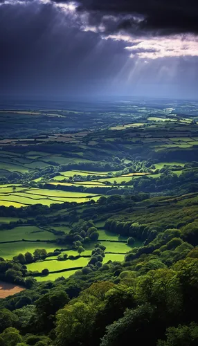 Dramatic weather and skies over The Vale of York from Sutton Bank, The North Yorkshire Moors, UK,north yorkshire moors,north yorkshire,yorkshire,peak district,derbyshire,yorkshire dales,exmoor,dorset,