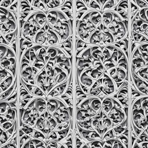 white gothic print for fabric,a very ornate and intricately detailed, intricate design,fretwork,latticework,lattice window,lattice,metamaterial,lattices,lattice windows,superlattice,knotwork,grillwork