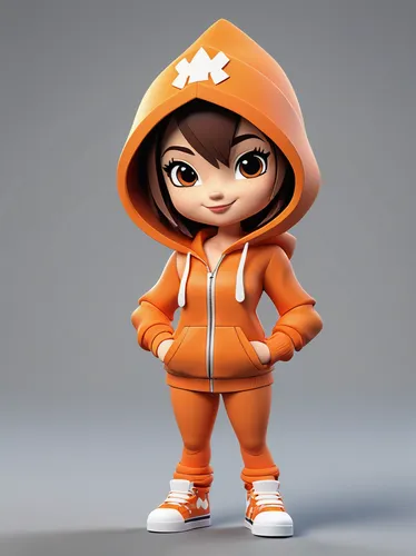 tracksuit,cute cartoon character,hoodie,3d model,pubg mascot,tracer,3d figure,character animation,vector girl,3d render,chibi girl,game character,kosmea,3d rendered,onesie,cartoon character,rain suit,orange,cute cartoon image,mini e,Unique,Paper Cuts,Paper Cuts 04