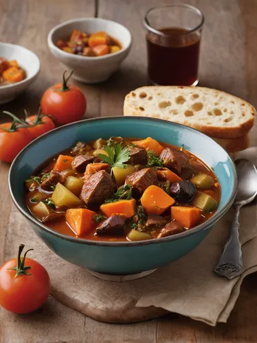 Create a recipe for a comforting Eastern stew with rich flavors.,irish stew,minestrone,navarin,fabada asturiana,vegetable soup,pasta e fagioli,beef goulash,cabbage soup diet,scotch broth,goulash,casso