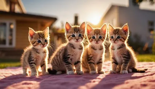 kittens,baby cats,cat family,american wirehair,small to medium-sized cats,felines,cat supply,stray cats,cute animals,rescue alley,vintage cats,cats on brick wall,cat lovers,strays,abyssinian,little angels,lined up in order,toyger,cute cat,small animals,Photography,General,Commercial