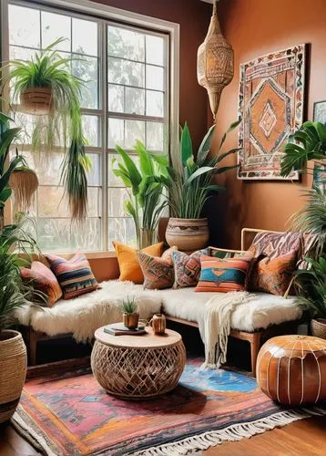 moroccan pattern,interior decor,houseplants,boho art style,house plants,sunroom,contemporary decor,persian norooz,interior decoration,bohemian art,kilim,living room,sitting room,ethnic design,decoratifs,exotic plants,modern decor,home interior,interior design,decors,Conceptual Art,Oil color,Oil Color 24