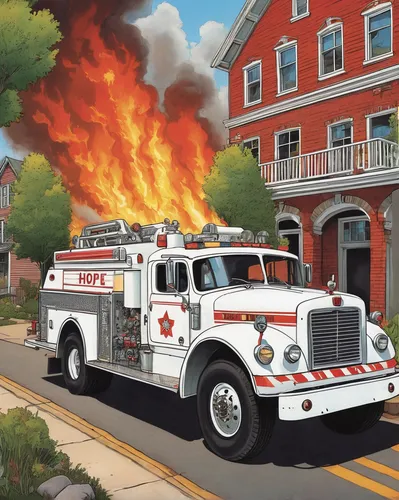 Create a heartwarming story about a white fire truck that becomes the symbol of hope and resilience in a small town.,white fire truck,fire apparatus,fire truck,fire-fighting,fire pump,firetruck,housto