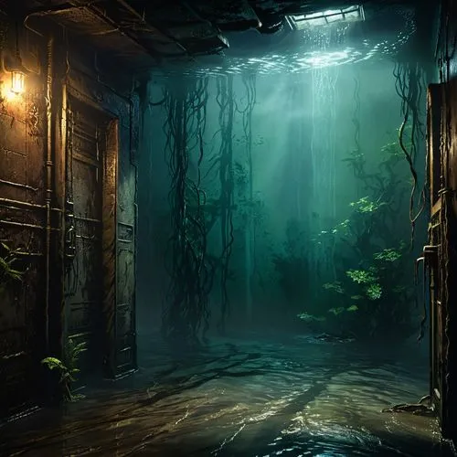 cartoon video game background,swamp,lost place,3d background,the door,abandoned room,Photography,Documentary Photography,Documentary Photography 38