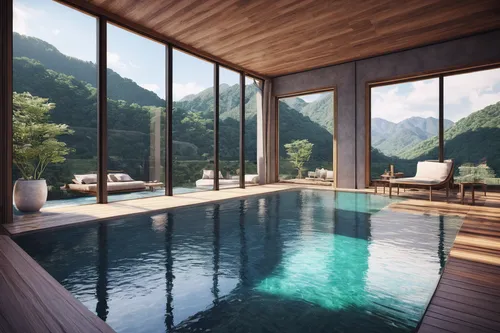 Creation Of 3D Rendering Of A Luxurious Pool In The Mountains.,pool house,house in the mountains,house in mountains,the cabin in the mountains,infinity swimming pool,chalet,luxury property,outdoor poo