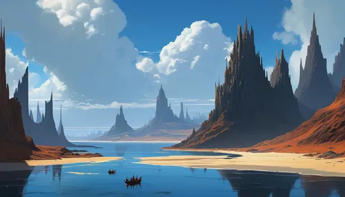 futuristic landscape,fantasy landscape,dune landscape,desert landscape,an island far away landscape,desert desert landscape,lunar landscape,world digital painting,floating islands,dune sea,alien world,barren,ancient city,virtual landscape,alien planet,underwater landscape,high landscape,canyon,arid landscape,volcanic landscape,Conceptual Art,Sci-Fi,Sci-Fi 07