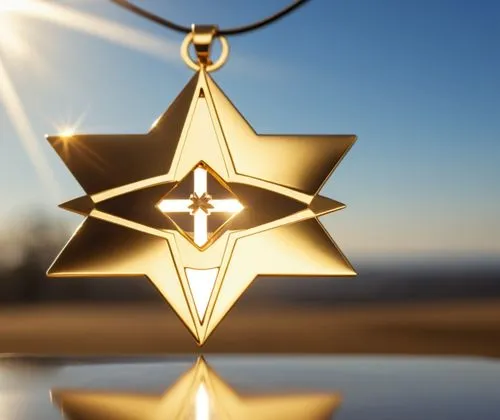 Gold metal pendant with silver parts, cross inside.,Shiny gold star ornament with a cross on it,merkabah,christmas star,christmas tree ornament,Golden pendant,Medallion,Fine jewelry,Photography,Genera