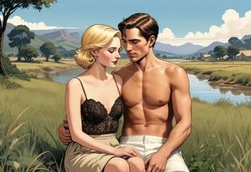 tropico,romantic scene,young couple,layden,idyll,romantic portrait