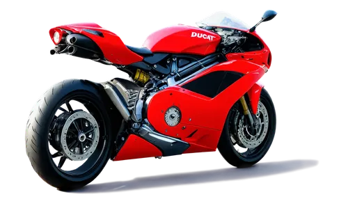 Ducati motorcycle, red body, glossy paint, sleek design, low-angle shot, morning sunlight, urban setting, city road, 3/4 composition, shallow depth of field, vibrant color tone, cinematic lighting, de