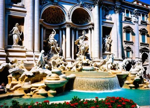 trevi fountain,fontana di trevi,trevi,roma,di trevi,look down on the trevi fountain,eternal city,rome,vittoriano,navona,fountains,fountain of neptune,caesars palace,decorative fountains,venetian hotel,roma capitale,fountain,city fountain,piazzas,piazza navona,Art,Classical Oil Painting,Classical Oil Painting 32