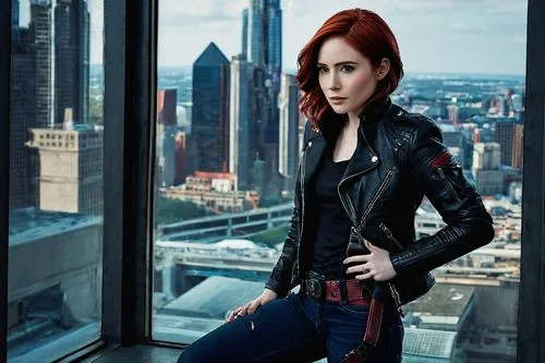 clary,black widow,romanoff,epica,skydeck,top of the rock,redhair,melisandre,wynonna,hearst,leather jacket,irisa,addison,madelyne,ponds,batwoman,manhattan,chastain,red hair,banks,Illustration,Japanese style,Japanese Style 14