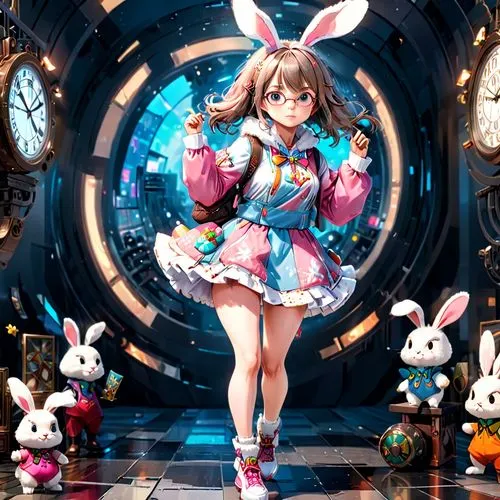 uzuki,pamyu,mikuru asahina,miku maekawa,puella,easter theme,Anime,Anime,General