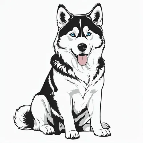 husky,malamute,siberian husky,inu,huskie,balto,Illustration,Japanese style,Japanese Style 06