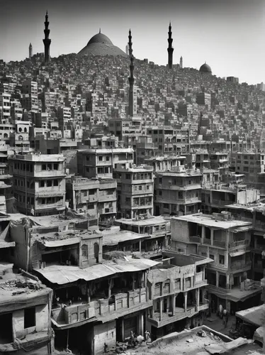 makkah,damascus,amman,sarajevo,al abrar mecca,suleymaniye,al azhar,amed,kaaba,slums,al-kharrana,manakish,kul-sharif,human settlement,cairo,kathmandu,eminonu,destroyed city,kahwah,izmir,Illustration,Black and White,Black and White 09