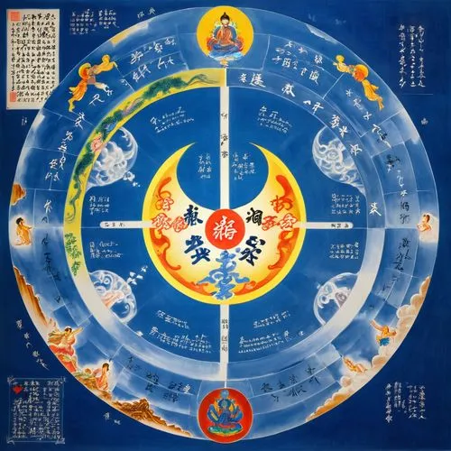 dharma wheel,astrologers,thangka,xiangqi,thangkas,prajnaparamita,taoism,zodiac,star chart,amitabha,trigrams,copernican world system,taoists,astrology,motifs of blue stars,benzaiten,bodhisattvas,astrologer,vajrayana,harmonia macrocosmica,Unique,Design,Blueprint