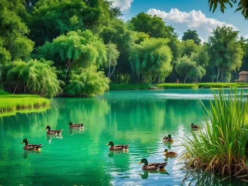 green landscape,nature background,nature wallpaper,background view nature,green trees with water,beautiful lake,landscape background,nature landscape,beautiful landscape,green water,giverny,landscape nature,water fowl,beautiful nature,canards,river landscape,lily pond,windows wallpaper,lilly pond,patos,Photography,General,Realistic