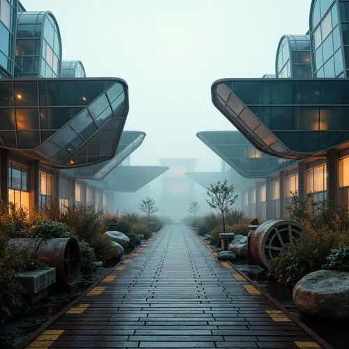 arcology,futuristic architecture,futuristic landscape,skyways,coruscant,skybridge,jiangzhou,biospheres,zhangzhou,ecotopia,hangzhou,cyberport,walkway,skywalks,suzhou,snohetta,chengdu,cybertown,futuristic art museum,shenzhen