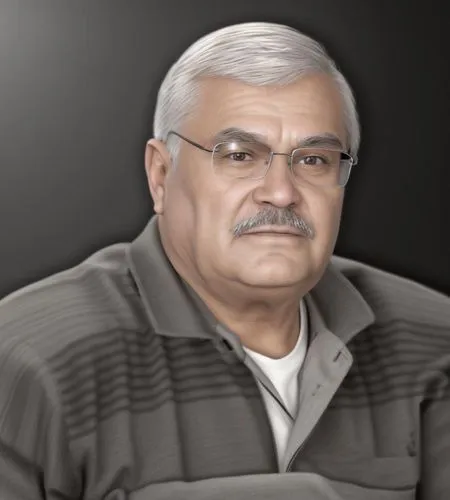 an old man wearing glasses in front of a dark background,mahtani,nabih,saqi,abdelaziz,khalaf,naimi,Common,Common,Natural