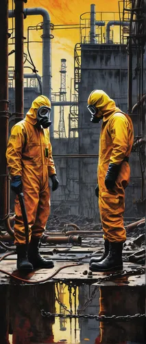 oil industry,petrochemicals,offshore drilling,petrochemical,yellow machinery,chemical plant,fluoroethane,oil platform,steelworker,refinery,oil flow,industrial landscape,industries,chemical disaster exercise,welders,crude,industry,oil,industrial,coveralls,Conceptual Art,Daily,Daily 17