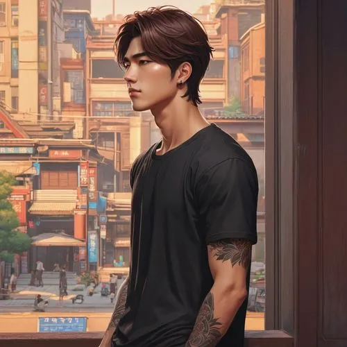 guk,city ​​portrait,tan chen chen,choi kwang-do,songpyeon,kai,kdrama,han thom,asian semi-longhair,kai yang,korean won,xing yi quan,hong,kimjongilia,ren,so in-guk,luo han guo,korean drama,male character,portrait background,Illustration,Realistic Fantasy,Realistic Fantasy 27