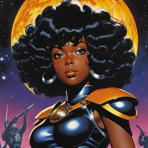 afro american girls,afro-american,afro american,rosa ' amber cover,black women,jheri curl,black woman,afroamerican,nova,ebony,goddess of justice,callisto,african american woman,queen of the night,maria bayo,cleopatra,venus,fantasy woman,sci fiction illustration,atala,Conceptual Art,Sci-Fi,Sci-Fi 14