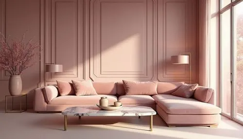 sofa set,soft furniture,gold-pink earthy colors,sofa,soft pink,sofaer,light pink,mahdavi,furnishing,livingroom,minotti,living room,sitting room,sofas,3d rendering,pink chair,3d render,dusky pink,furnishings,donghia,Photography,General,Realistic