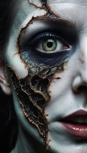 painted lady,splintered,bodypainting,the enchantress,vampire woman,body painting,face paint,two face,peacock eye,woman face,crocodile woman,bodypaint,woman's face,body art,faery,zombie,voodoo woman,dryad,green skin,widow spider,Photography,Artistic Photography,Artistic Photography 11