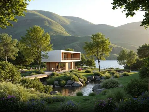 3d rendering,house in the mountains,yountville,home landscape,landscaped,house in mountains,render,summer cottage,landscape designers sydney,landscape design sydney,beautiful home,renderings,summer house,ecovillages,cottars,revit,dreamhouse,house with lake,country estate,the cabin in the mountains