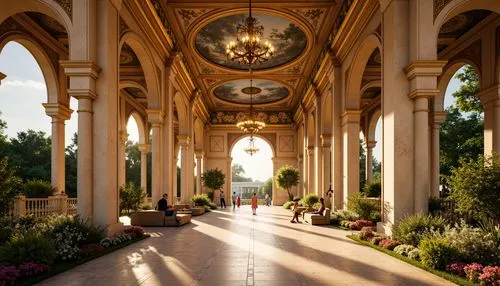 palace garden,cochere,peterhof palace,naboo,conservatory,archly,orangerie,walkway,peterhof,marble palace,colonnades,philbrook,sanssouci,theed,orangery,palladianism,garden of the fountain,europe palace,grandeur,rosecliff