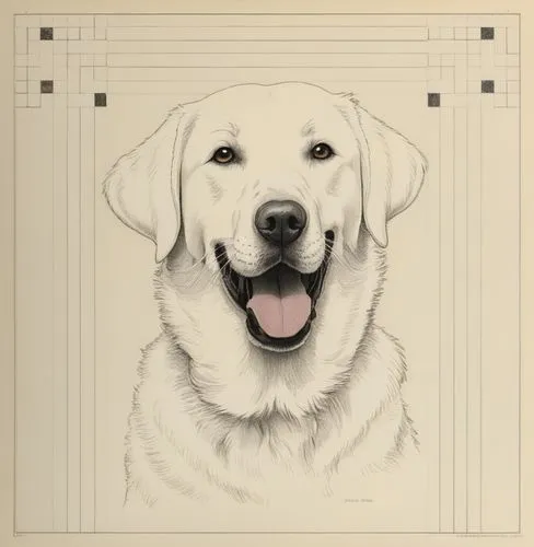 dog drawing,labrador,dog frame,labrador retriever,livestock guardian dog,dog illustration,dog house frame,retriever,piasecki hup retriever,dog line art,pet portrait,kuvasz,frame border drawing,graph paper,frame border illustration,pencil frame,golden retriever,white dog,great pyrenees,pyrenean mastiff,Illustration,Black and White,Black and White 06