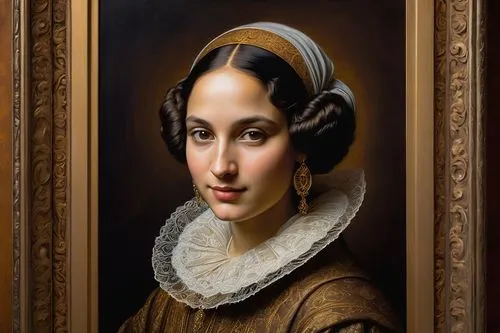 portrait of a woman,portrait of a girl,vintage female portrait,gioconda,perugini,anguissola,bronzino,copper frame,woman portrait,young woman,female portrait,portrait of christi,wood frame,portrait background,woman holding a smartphone,mauritshuis,photo painting,romantic portrait,wooden frame,girl portrait,Conceptual Art,Graffiti Art,Graffiti Art 06