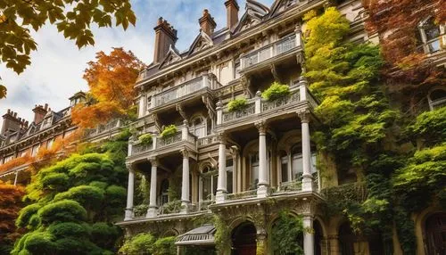 paris balcony,haussman,rowhouses,mansard,casa fuster hotel,montmartre,watercolor paris balcony,parthenocissus,parisian,victorian,milanesi,victoriana,haussmann,belgravia,old victorian,brownstones,paris,townhouses,french building,beautiful buildings,Illustration,Japanese style,Japanese Style 12