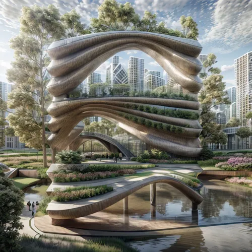 futuristic architecture,singapore,tianjin,helix,futuristic landscape,singapore landmark,futuristic art museum,largest hotel in dubai,dna helix,gardens by the bay,eco-construction,marina bay,zhengzhou,chongqing,chinese architecture,asian architecture,dragon bridge,santiago calatrava,semi circle arch,houston texas apartment complex