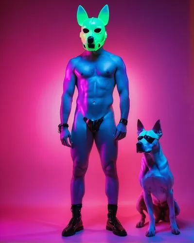 color dogs,neon body painting,fischerspooner,cyberdog,akitas,topdog,Conceptual Art,Sci-Fi,Sci-Fi 28