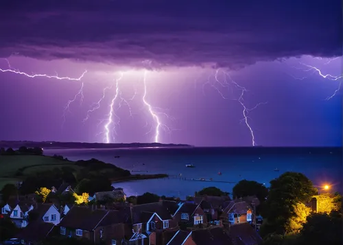 lightning storm,thunderstorm,lightning,lightening,severe weather warning,a thunderstorm cell,lightning strike,lightning bolt,the storm of the invasion,storm,thunder,swanage bay,dorset,swanage,natural phenomenon,nature's wrath,lightning damage,thunderheads,meteorological phenomenon,san storm,Conceptual Art,Oil color,Oil Color 02