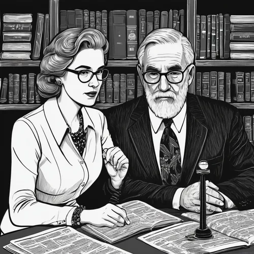 clue and white,librarian,grandparents,old couple,reading glasses,sci fiction illustration,stan lee,psychoanalysis,erich honecker,business icons,eurythmics,vintage man and woman,game illustration,tutor,vintage illustration,attorney,theoretician physician,readers,book illustration,contemporary witnesses,Illustration,Retro,Retro 16