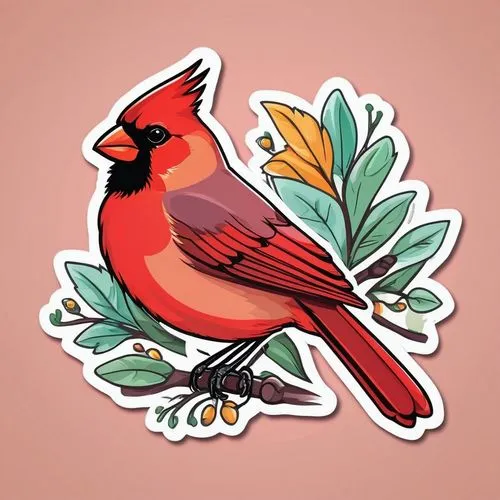 cardinals,bird png,cardinal,red cardinal,red finch,bird illustration,red bird,scarlet tanager,red headed finch,flower and bird illustration,northern cardinal,crimson finch,summer tanager,clipart sticker,bird drawing,spring bird,bird robin,tanager,ornamental bird,cardinal points,Unique,Design,Sticker