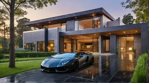 ADD MATTE BLACK MORDEN LAMBORGHINI SPORTS CAR,luxury home,luxury property,luxury real estate,crib,luxury,mansion,luxurious,modern house,wealth,wealthy,beautiful home,driveway,beverly hills,modern styl