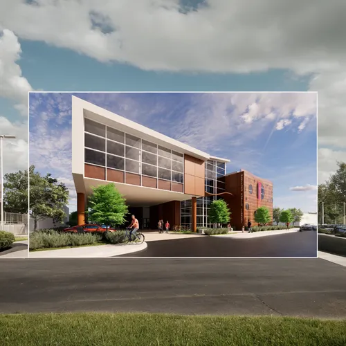 3d rendering,biotechnology research institute,dupage opera theatre,school design,new building,fire and ambulance services academy,industrial building,office building,render,new city hall,commercial bu